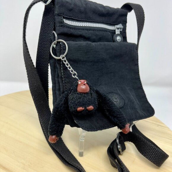 Kipling Crossbody Bag  Small Black Nylon  w/Mascot - Picture 1 of 14